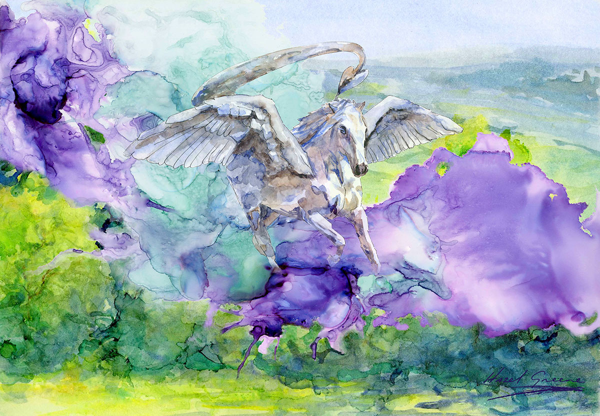 WINGS OF AN EAGLE Montage Giclee Print on Photo Rag 29x42cm