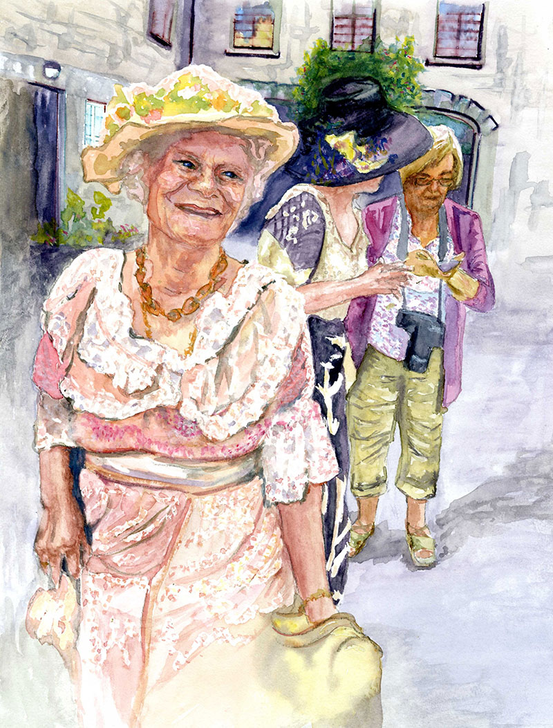 ANN O'MEARA Watercolour approx 40x30cm Framed
