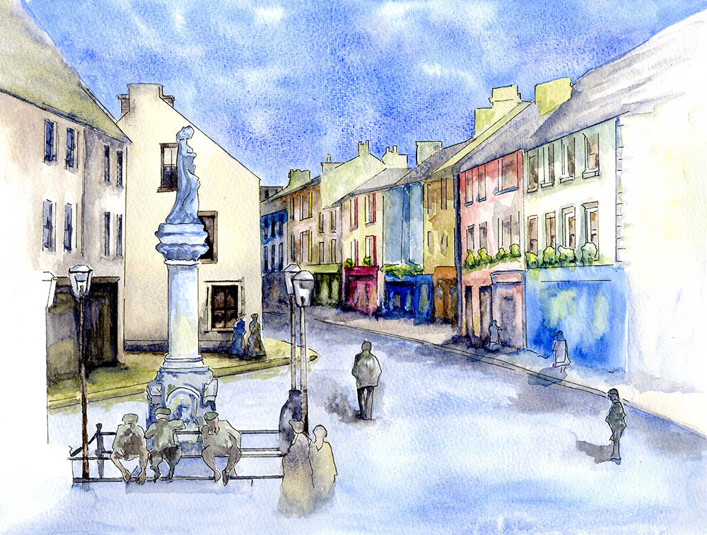 Watercolour and ink paintings which formed the basis of the Irish Linen collage prints