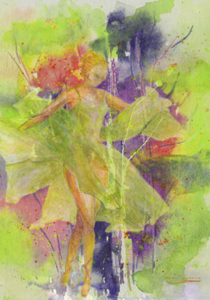 Dancing Leaves Linen Wall Hanging 135x100cm