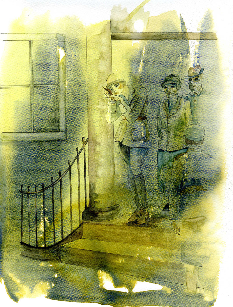 Watercolour and ink paintings which formed the basis of the Irish Linen collage prints