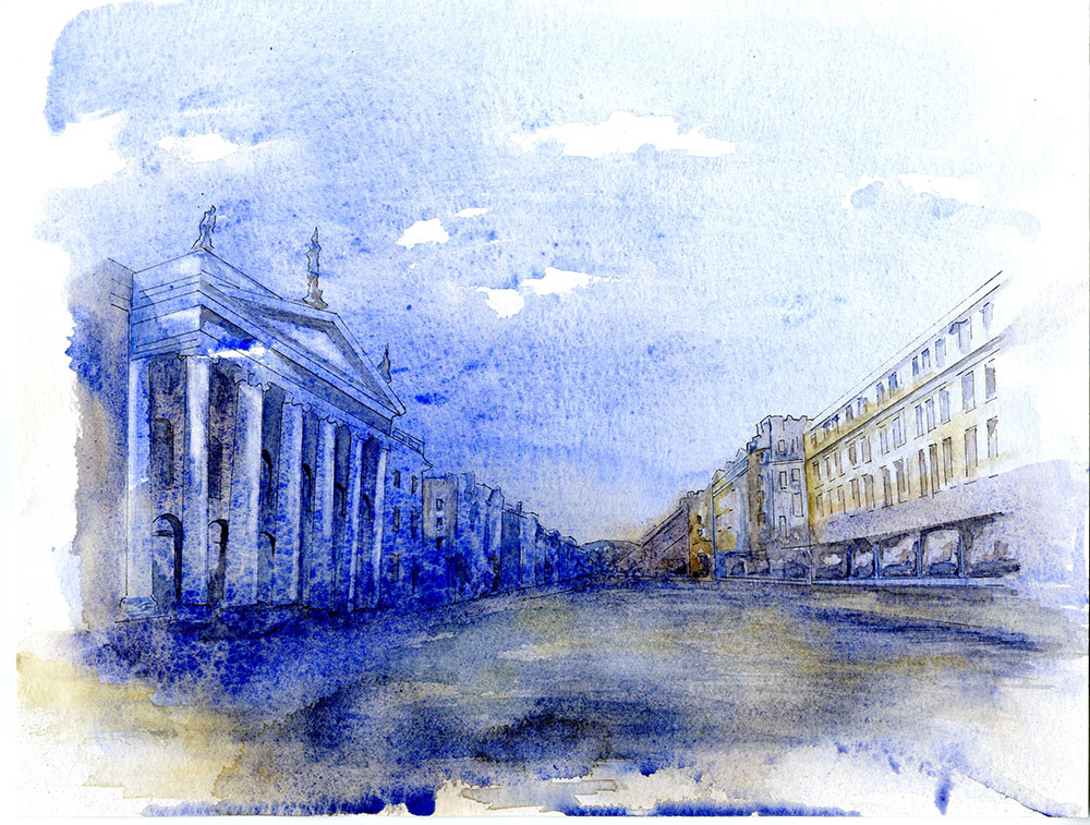 Watercolour and ink paintings which formed the basis of the Irish Linen collage prints