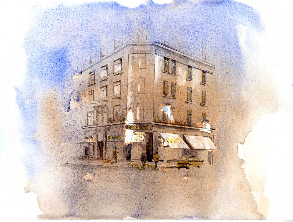 Watercolour and ink paintings which formed the basis of the Irish Linen collage prints