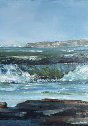 Rolling In, Seascape, Oil Painting by Hazel Greene